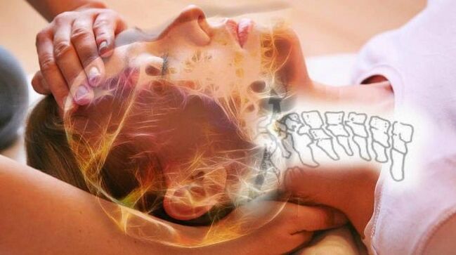 Degenerative changes in vertebral disc for cervical osteochondrosis